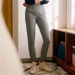 Sezane Clara Black Ecru Houndstooth Trousers FR40